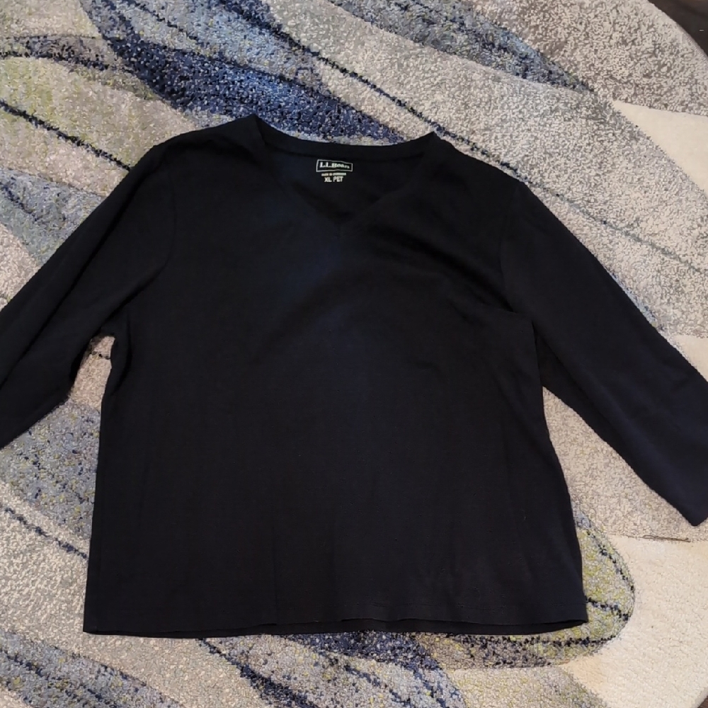 L.L. Bean Women's Black Jersey Top